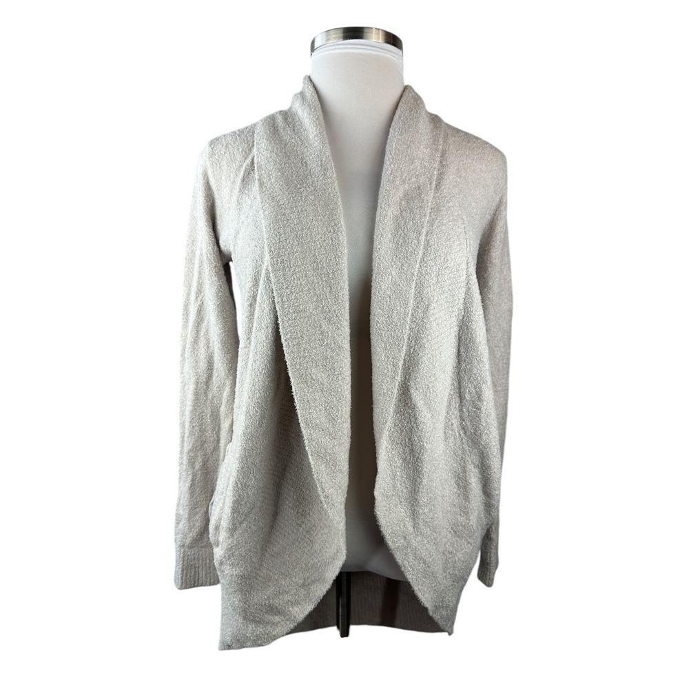 Barefoot Dreams CozyChic Lite Circle Cardigan Cream Open Front Womens XS/S 452 - Picture 2 of 10
